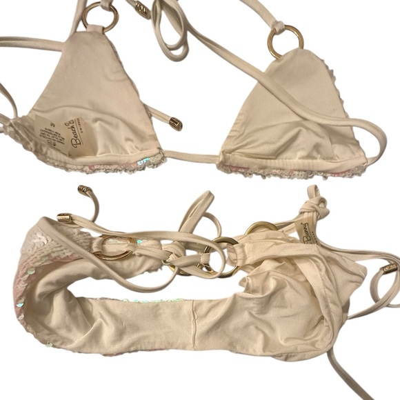 NWOT Beach Bunny Pearl White Siren Song Tie Side Bottom & Top - Picture 5 of 7